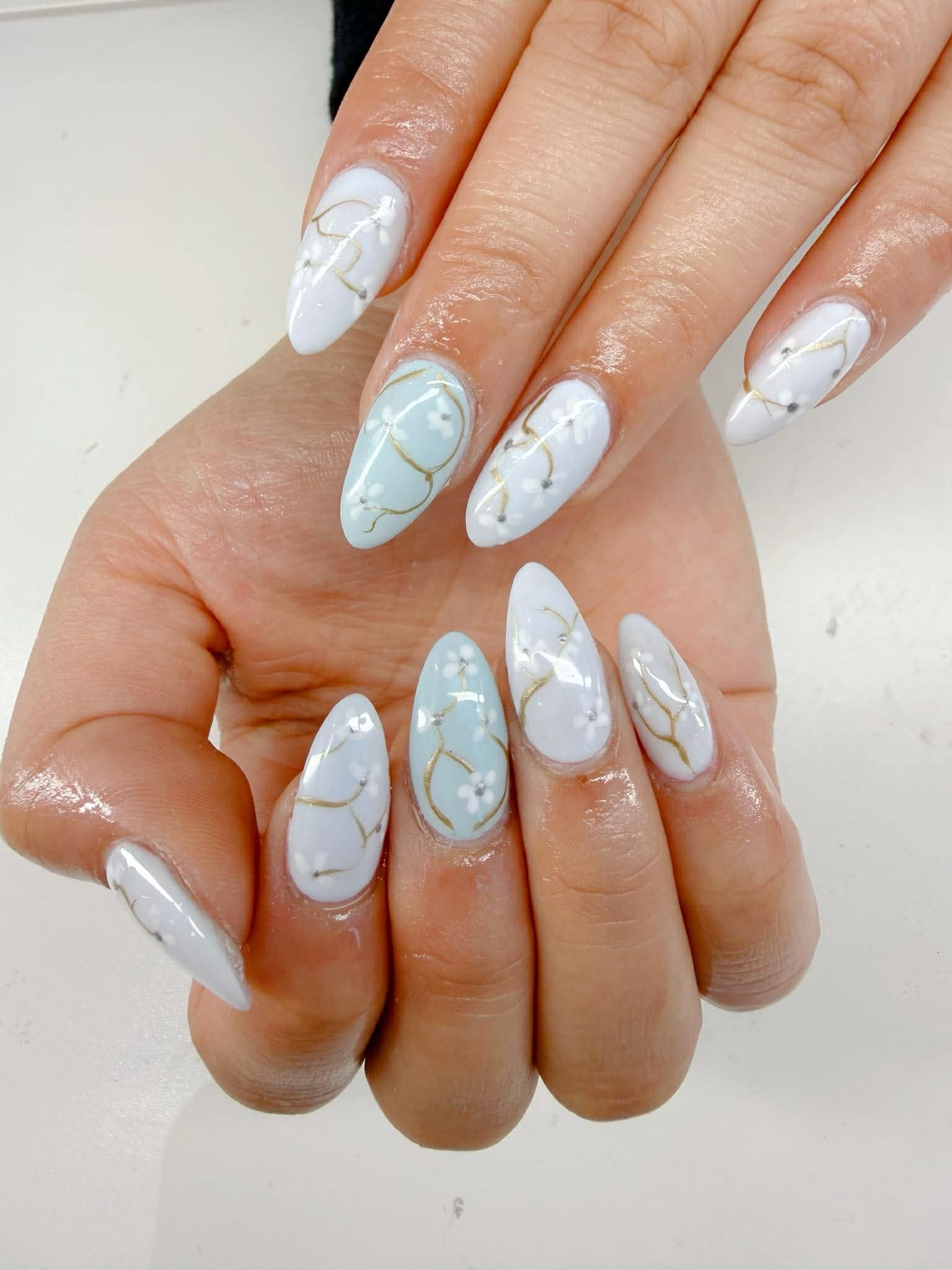 Floral blossom nail art